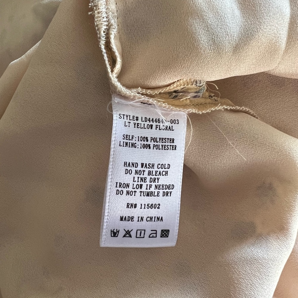 NWT Lush Yellow Floral Dress, farmhouse, bridal, shower, causal or formal, Small - Picture 12 of 13